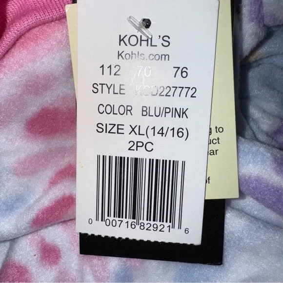 NWT CUDDL DUDS 2 Pack Girls Pajama Pants Bottoms Dog Tie-Dye Print Size XL 14/16 - Picture 8 of 8